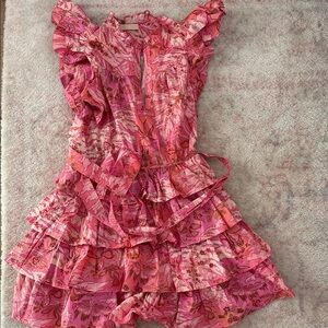 Ulla Johnson Pink Floral Mini Dress